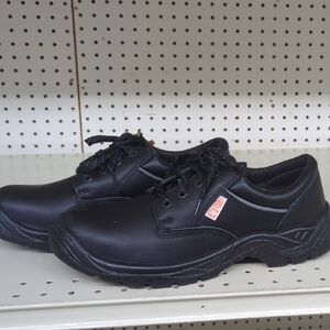 Men's Black Leather Work Sneakers